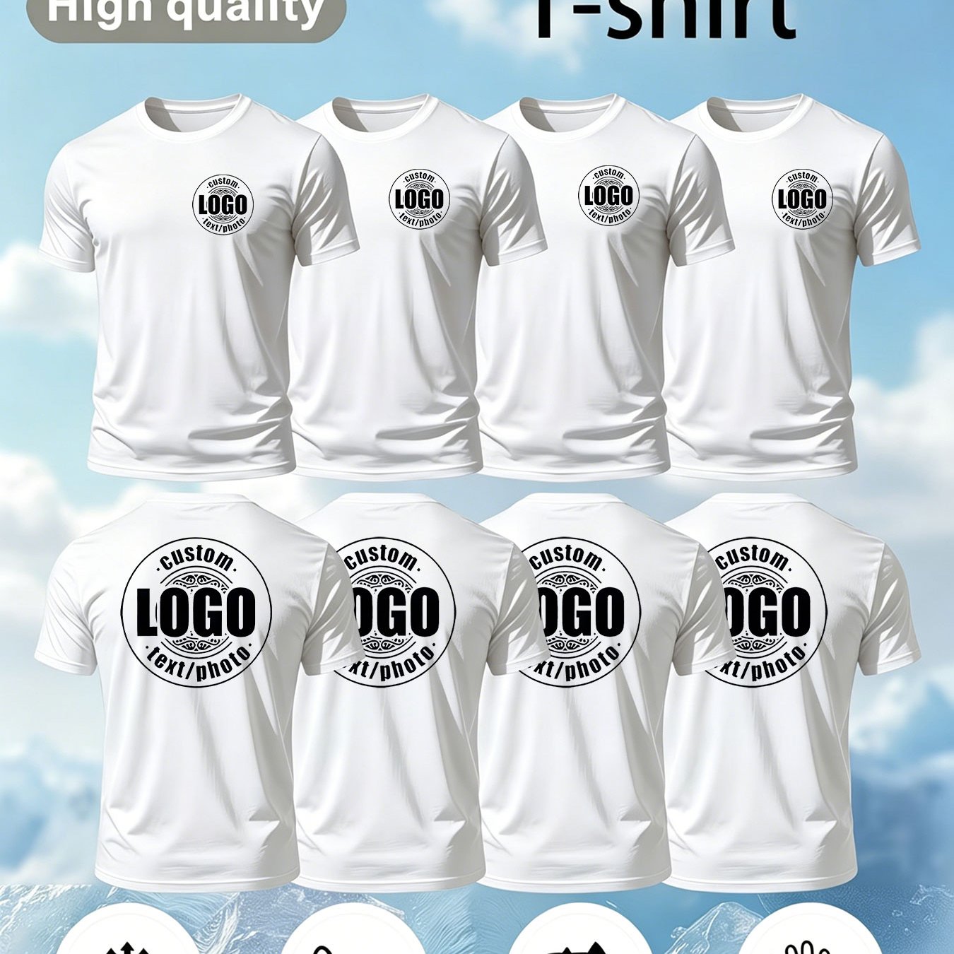 Men Formal Wear Top - Комплект из 4 легких, дышащих футболок