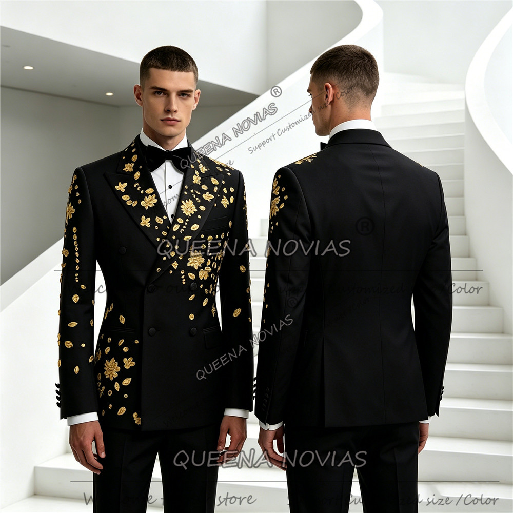 Men'S Formal Wear Jewelry - Эксклюзивный мужской костюм для свадьбы, золотые
