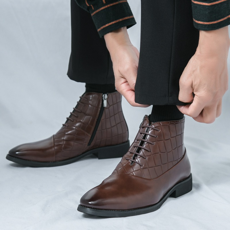 Men'S Formal Style - Премиальные мужские кожаные ботинки с крокодиловым