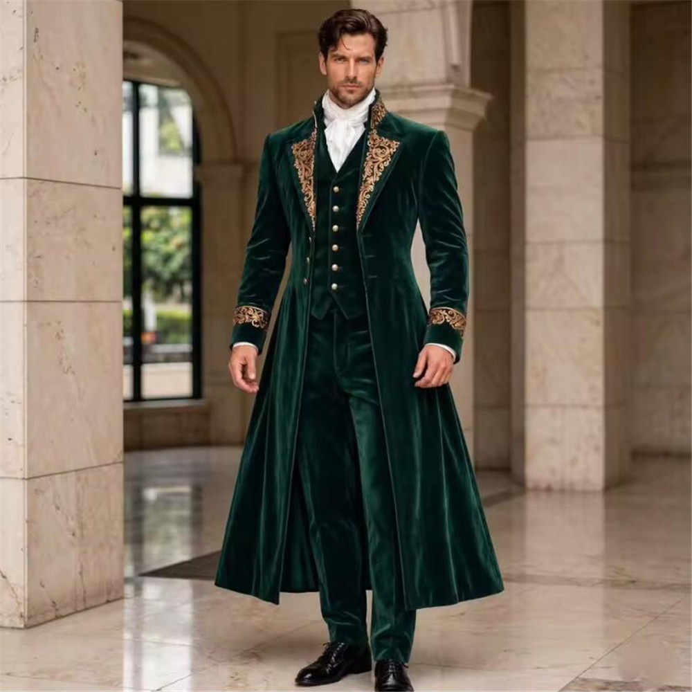 Men Formal Wear Wedding Guest - Мужской бархатный костюм из трех предметов
