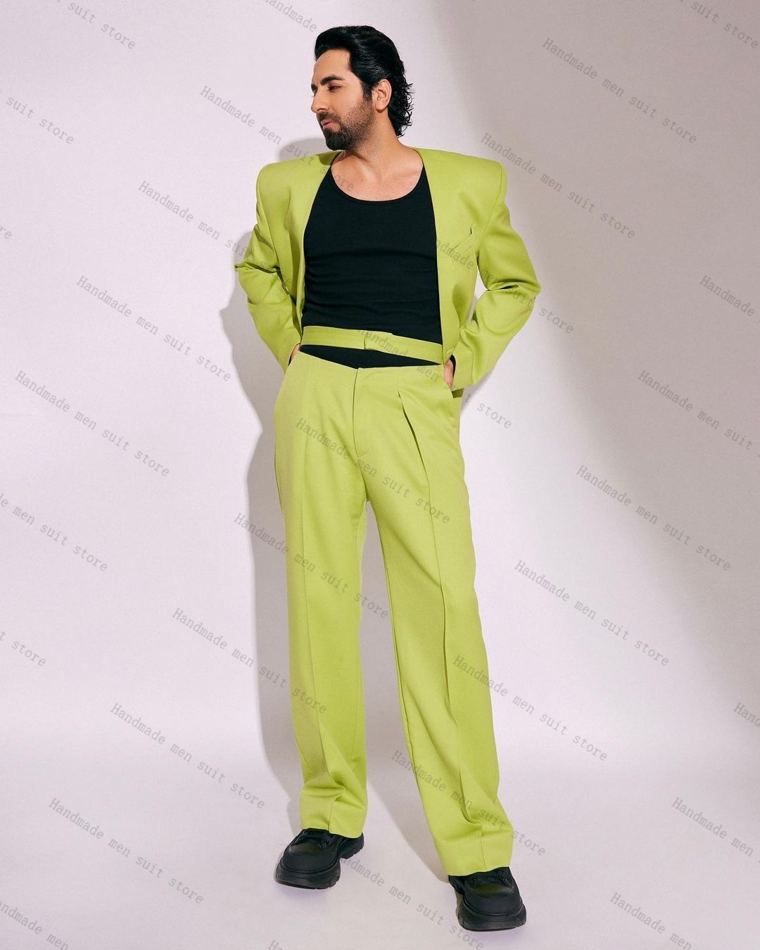Модный зеленый мужской костюм, – обзор и цена Men Formal Wear Wedding Guest